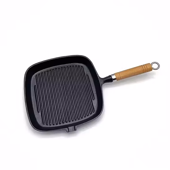 28cm Die Cast Aluminum Grill Pan Steak Egg Fry Pan Induction Bottom Cookware Griddles&Grill Pans