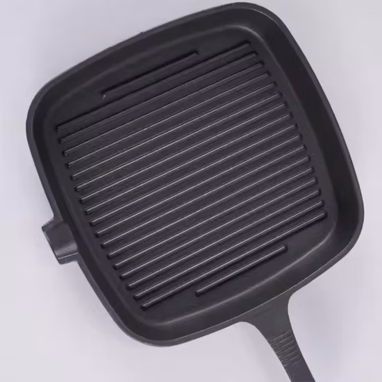 28cm Die Cast Aluminum Grill Pan Steak Egg Fry Pan Induction Bottom Cookware Griddles&Grill Pans