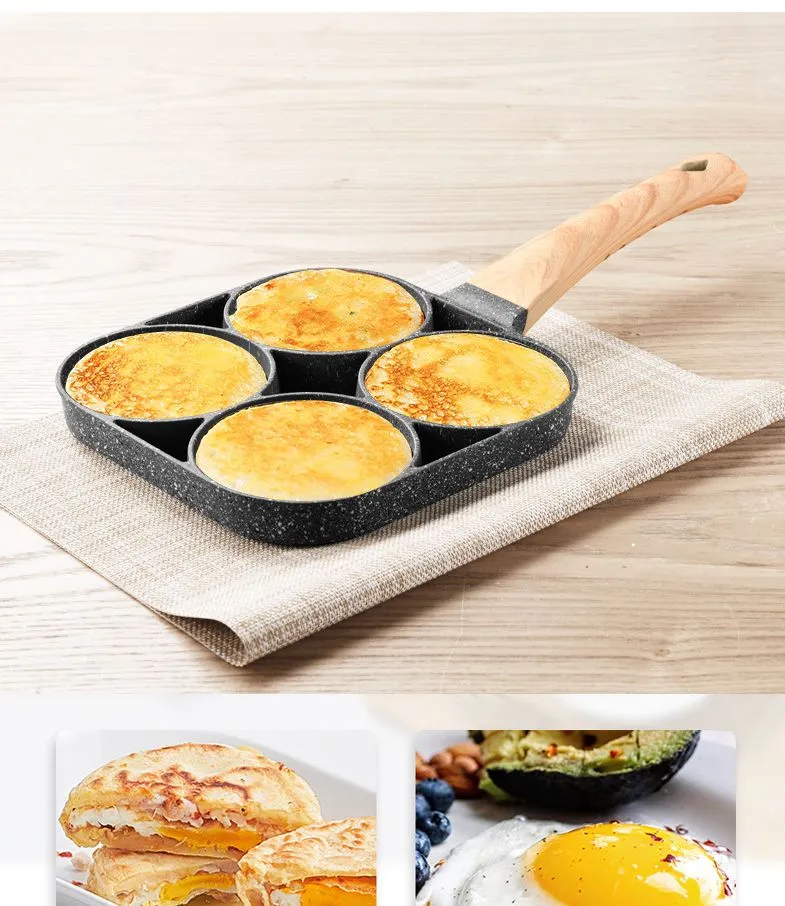 Sartén multifunción antiadherente 3 en 1 para hacer desayuno, 3 uds., 24cm, abierta 3